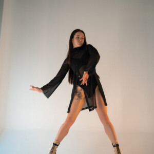 black exotic club dress