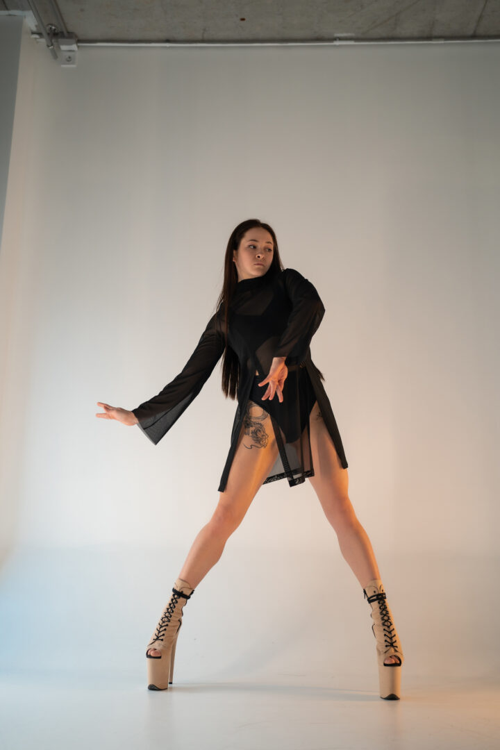 black exotic club dress