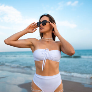 white pole dance outfit