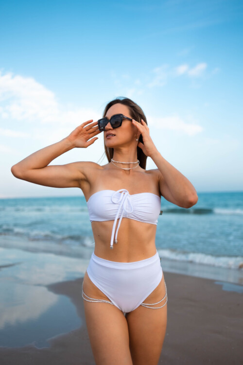 white pole dance outfit
