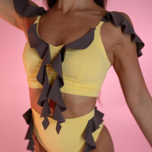 yellow exotic dance costume
